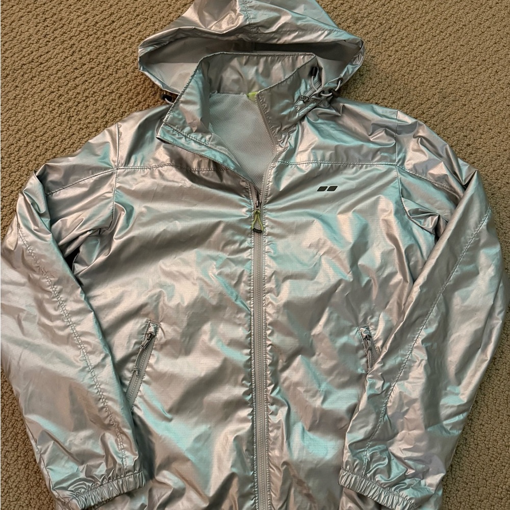 Koppen Silver Windbreaker Lightweight Hooded Jack… - image 1